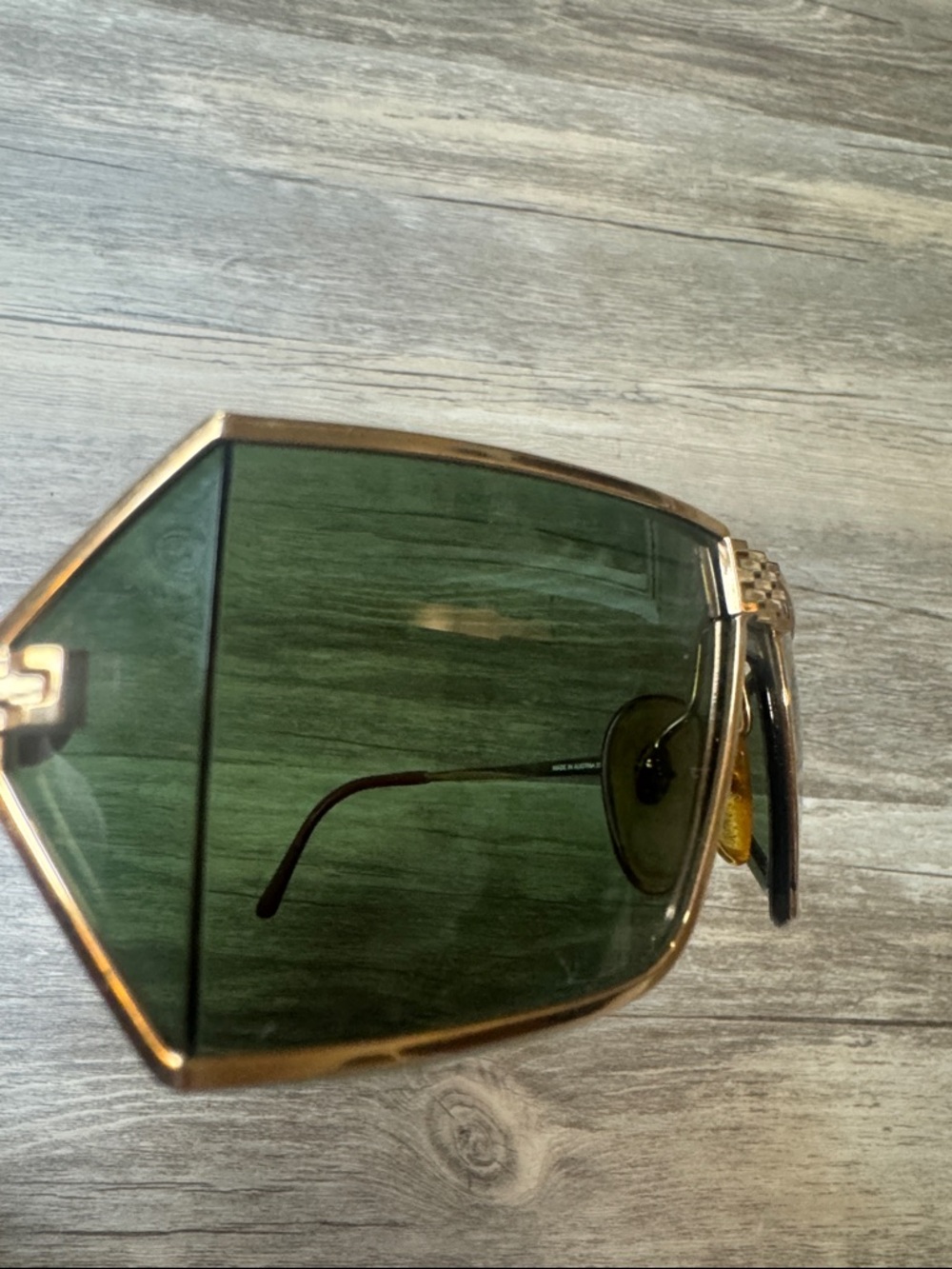 Christian Dior Monsieur 2392 Vintage Shield Sunglasses Green Gold - Picture 3 of 9
